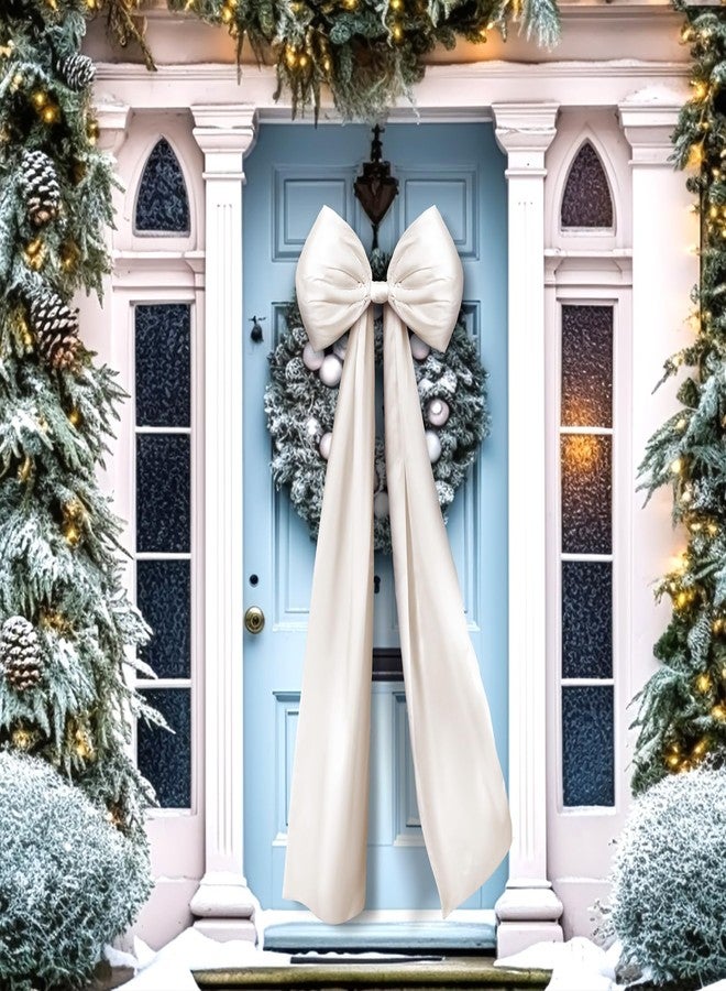 Daifunli 20 x 47 Inches Christmas Extra Large Satin Bows Christmas Tree Topper Decorations Giant Xmas Tree Toppers Bows for Home Wreath Wall Birthday Wedding Engagement Party Decor(Champagne Gold) - Image 4